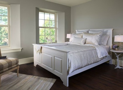 Sunny Shades For Southern Facing Rooms Home And Office Painting S Gray Bedroom With White Bed And Dark Wood Floor